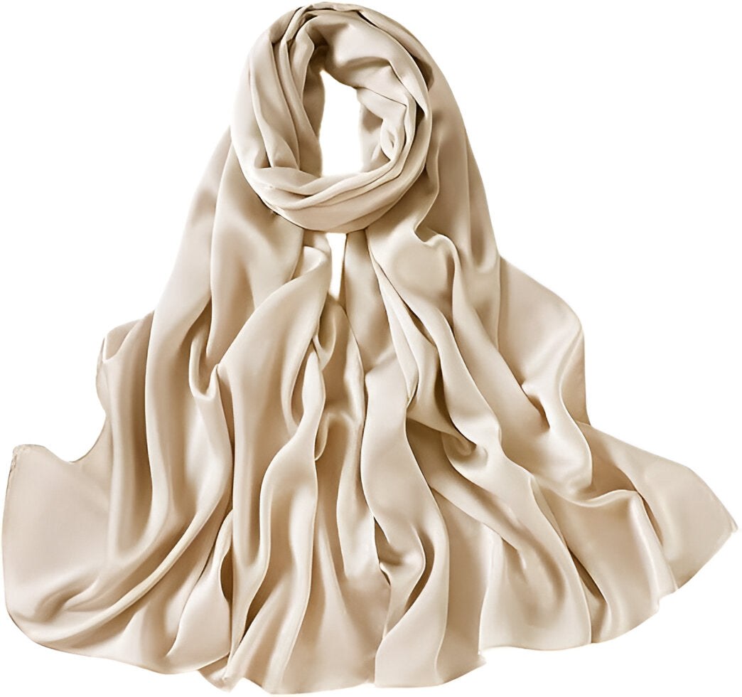 Plain Satin Silk - Beige
